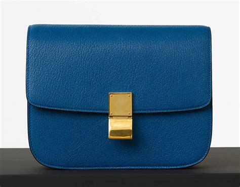 celine box blue|Celine pursebop box bag.